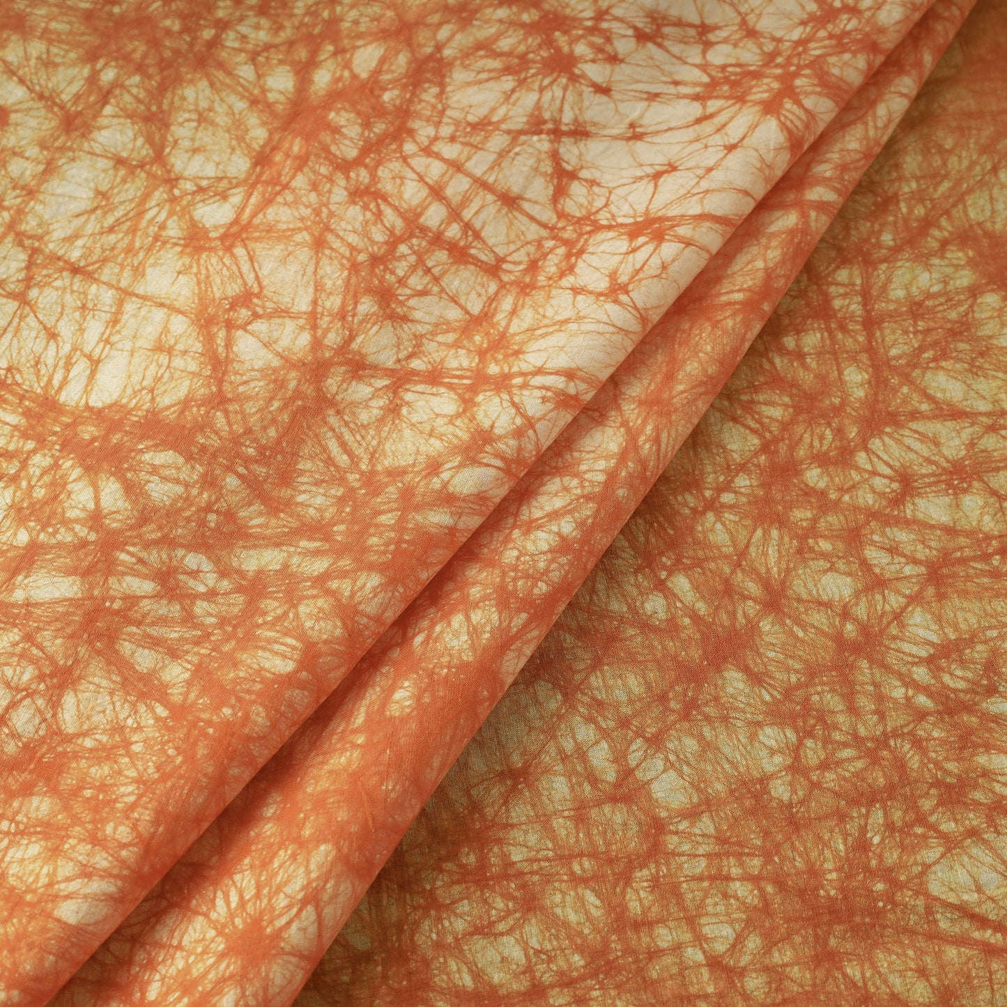 Orange Cotton Hand Batik Print Fabric