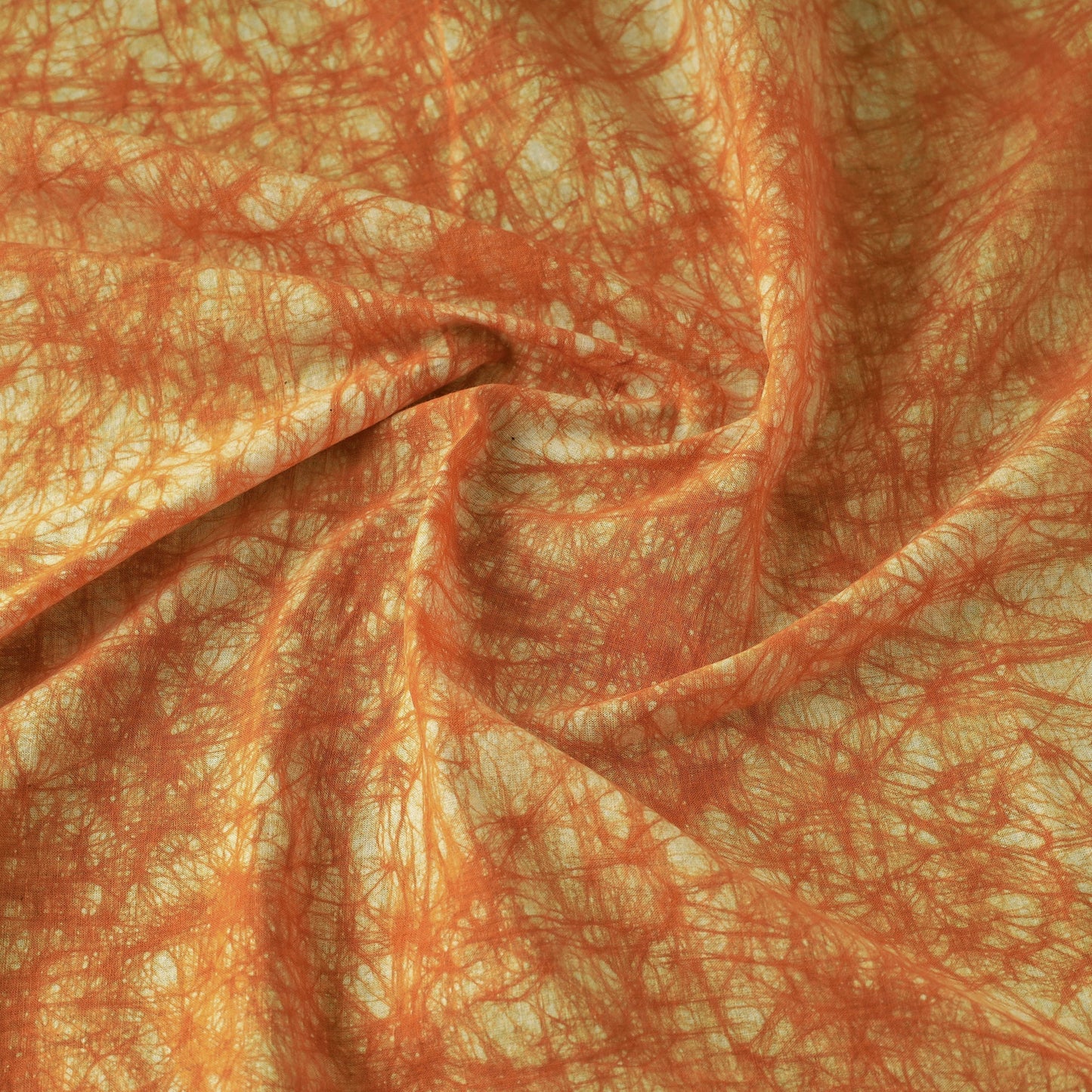 Orange Cotton Hand Batik Print Fabric