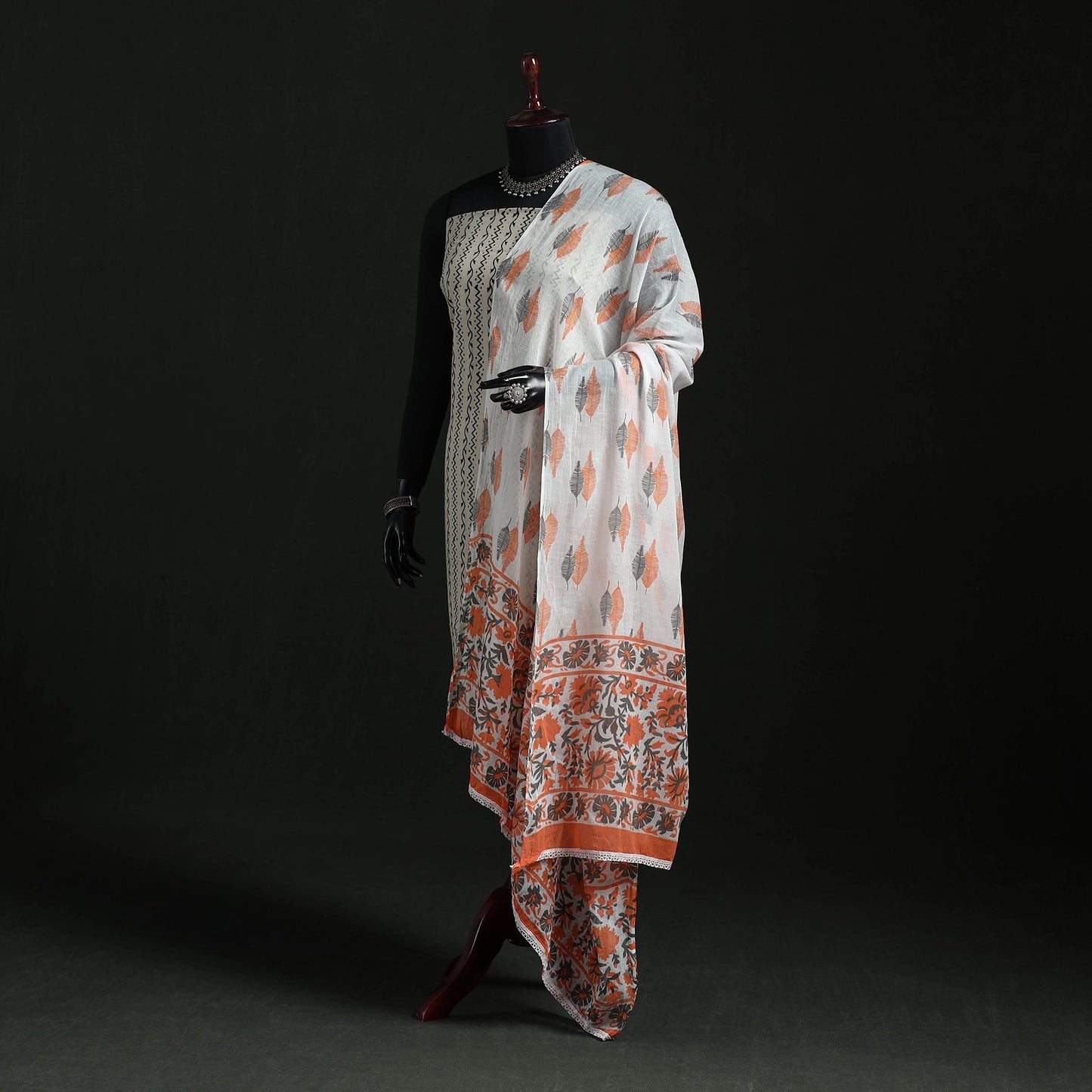 Cotton jaipur printed dupatta 05 - handcrafted