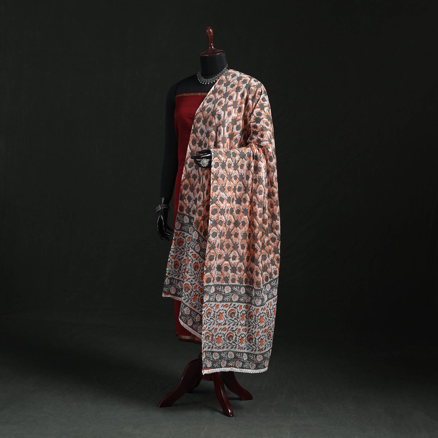 Cotton jaipur printed dupatta 72 - handcrafted