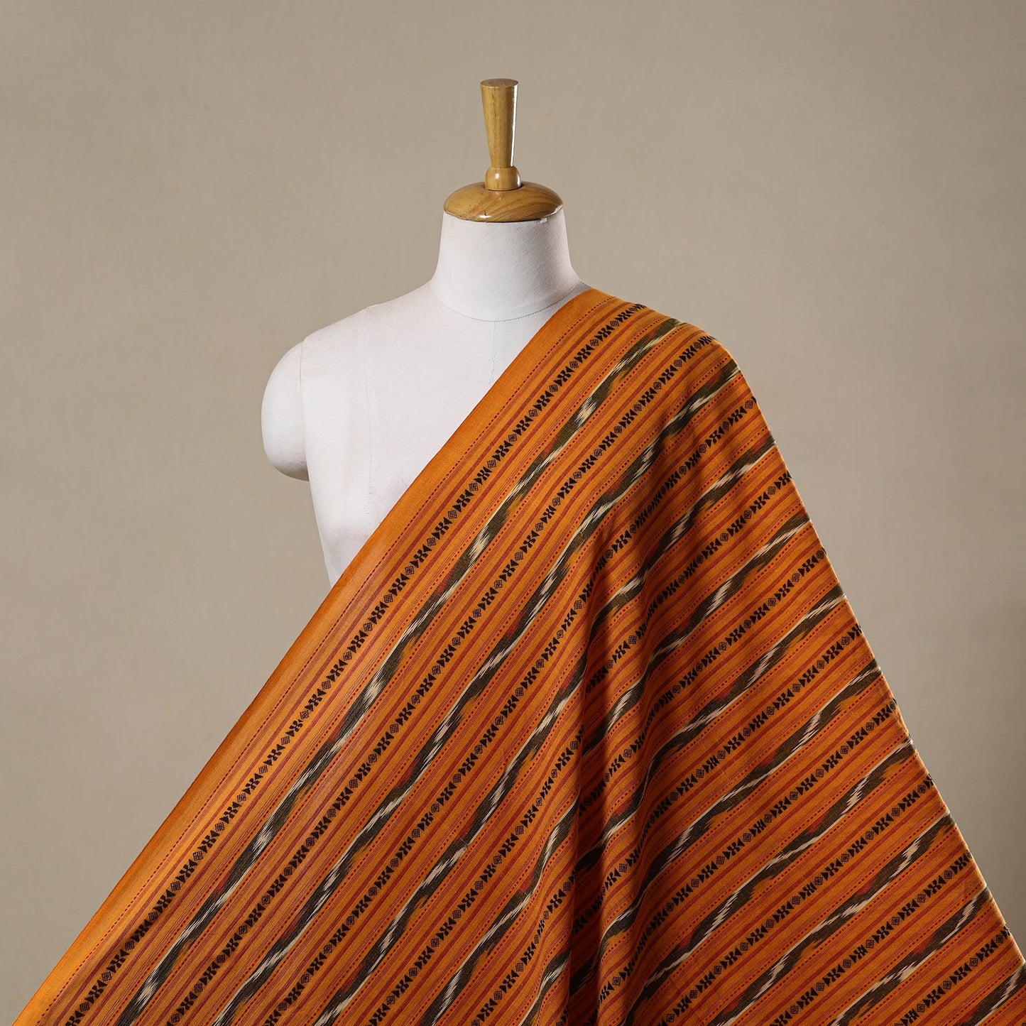 Cotton pochampally dabi ikat fabric 20 - handcrafted