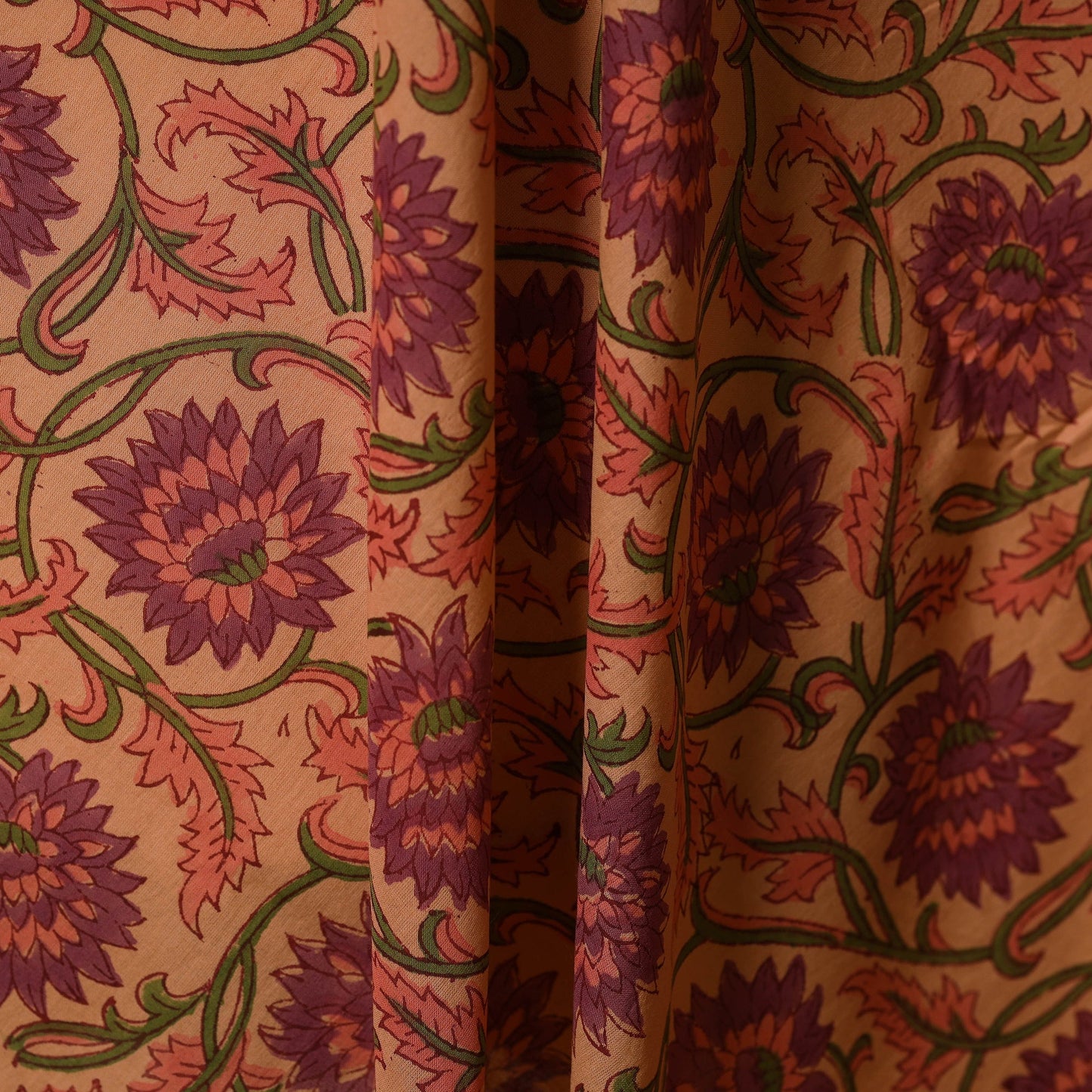 Orange - cotton sanganeri fabric 15 - handcrafted