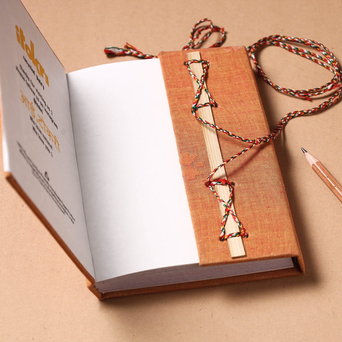 Fabric Cover Handmade Paper Notebook with Thread Lock Online at iTokri.com