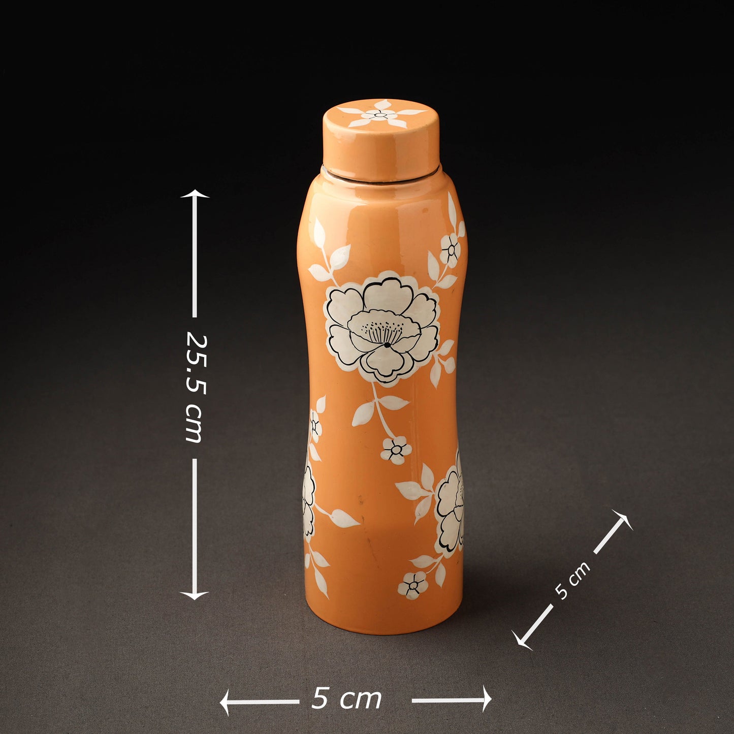 Floral Handpainted Enamelware Stainless Steel Water Bottle