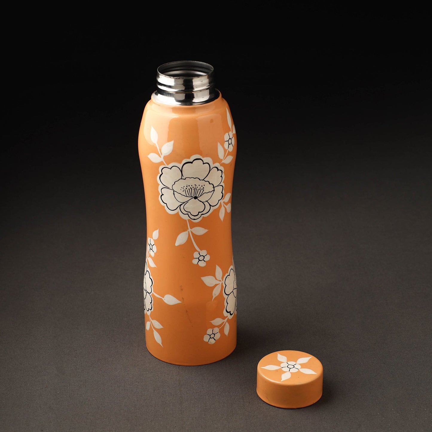 Floral Handpainted Enamelware Stainless Steel Water Bottle