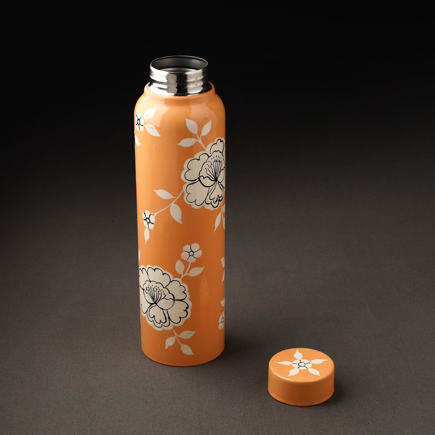 Floral Handpainted Enamelware Stainless Steel Water Bottle