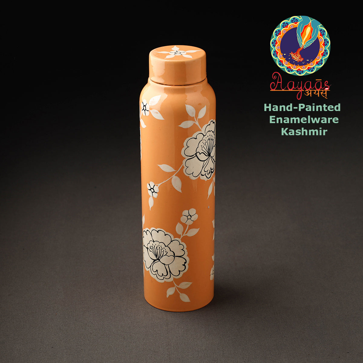 Floral Handpainted Enamelware Stainless Steel Water Bottle