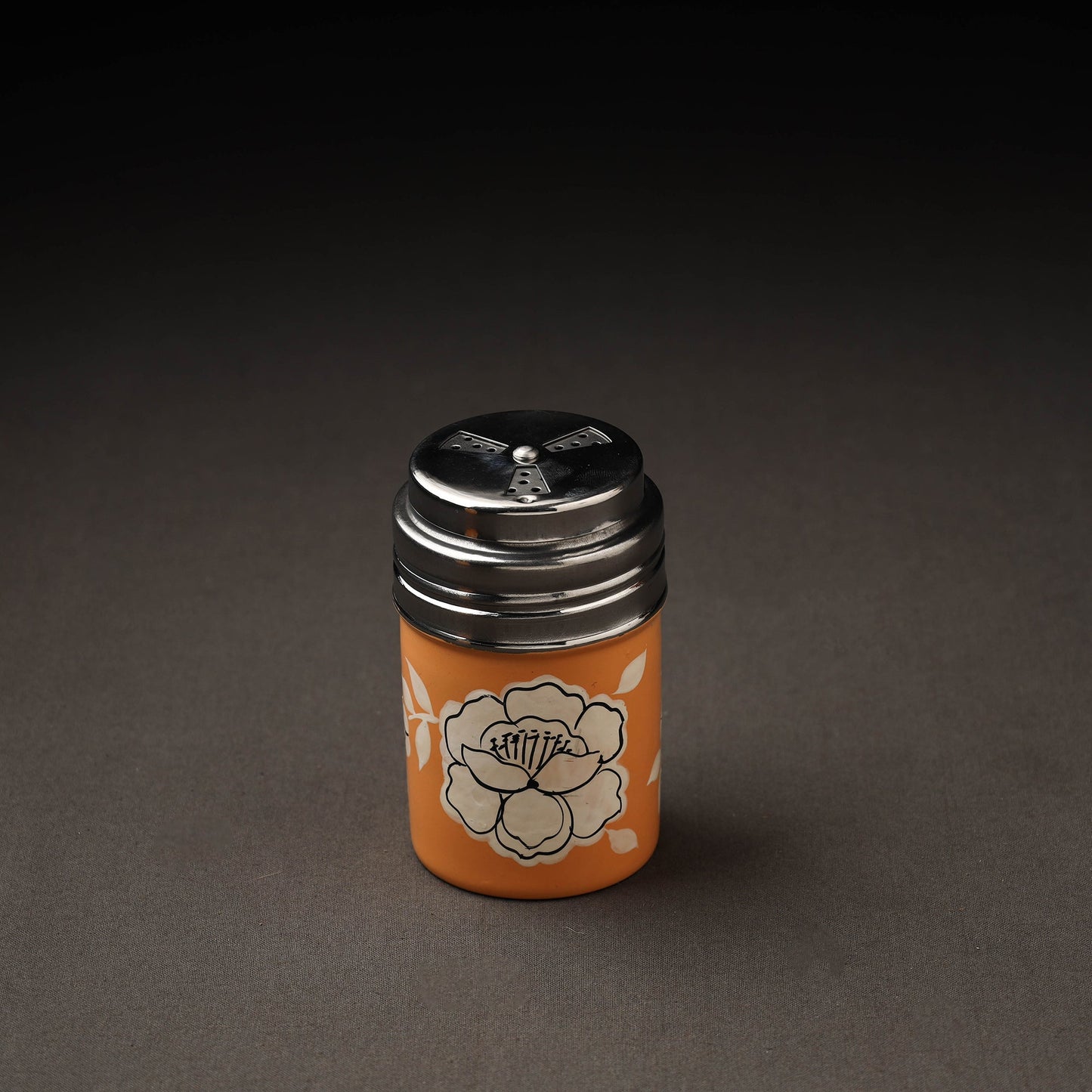 Handpainted Stainless Steel Orange Salt and Pepper Shaker