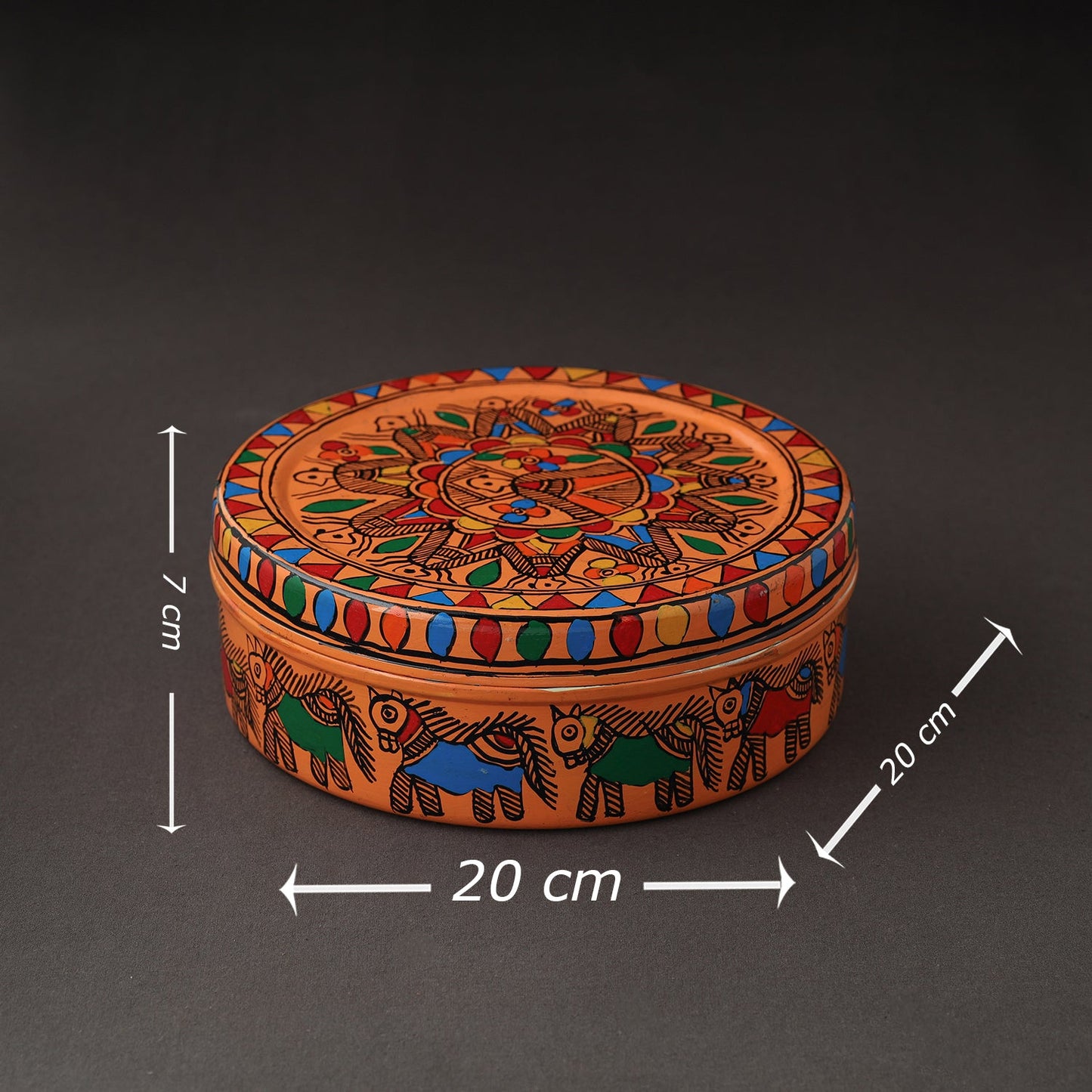 Godna Madhubani Handpainted Stainless Steel Casserole