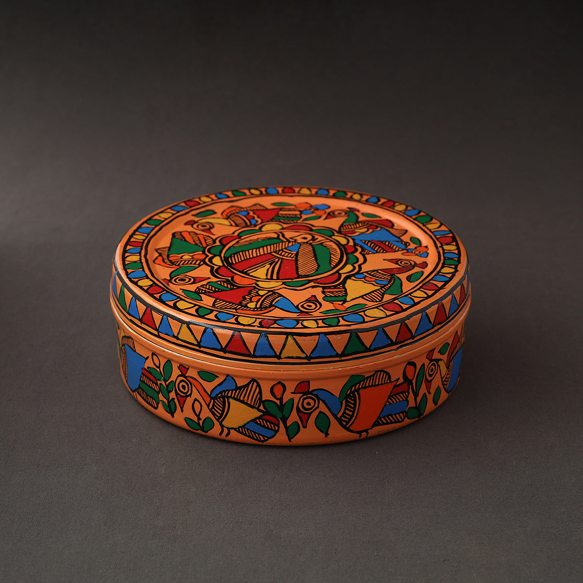 Godna Madhubani Handpainted Stainless Steel Casserole