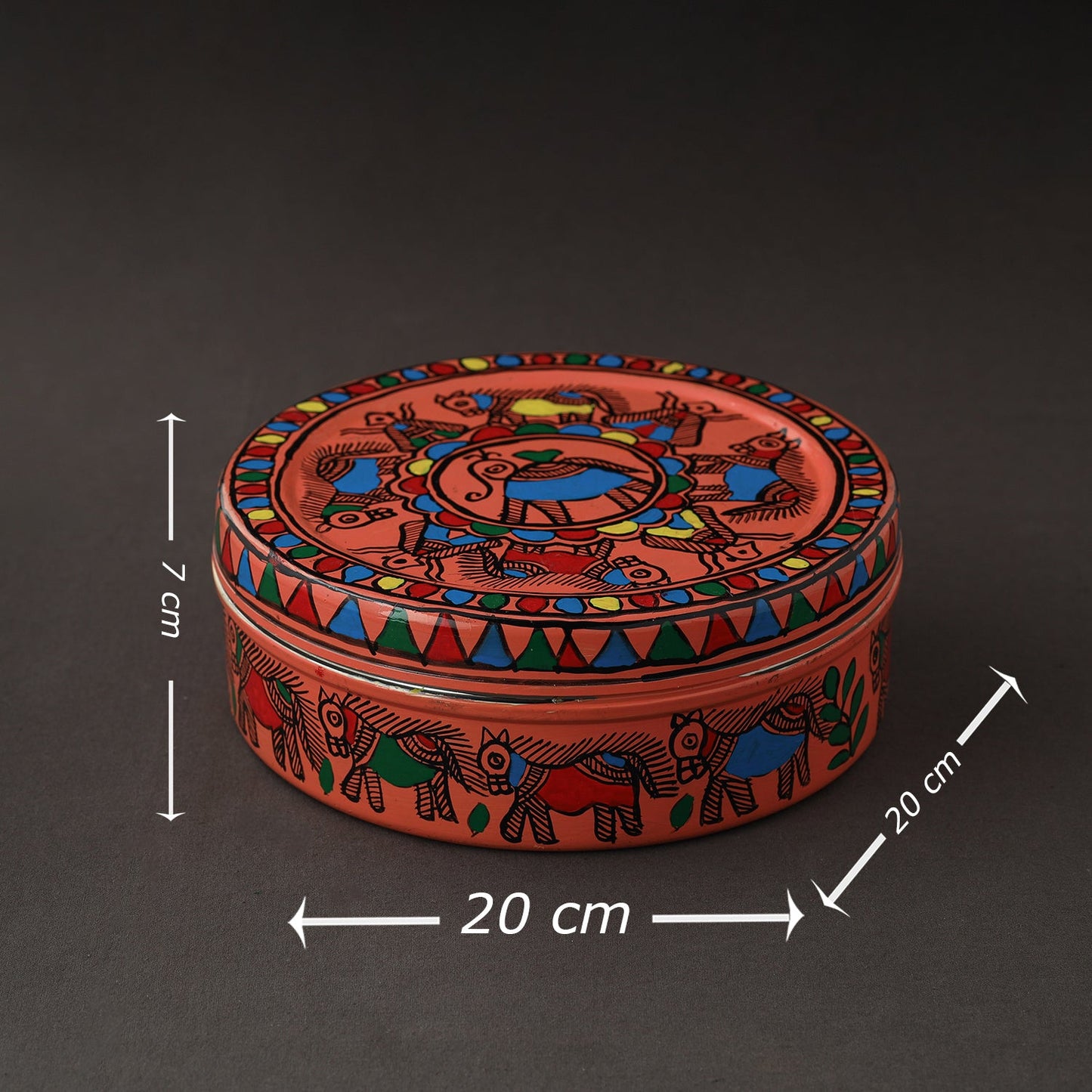 Godna Madhubani Handpainted Stainless Steel Casserole