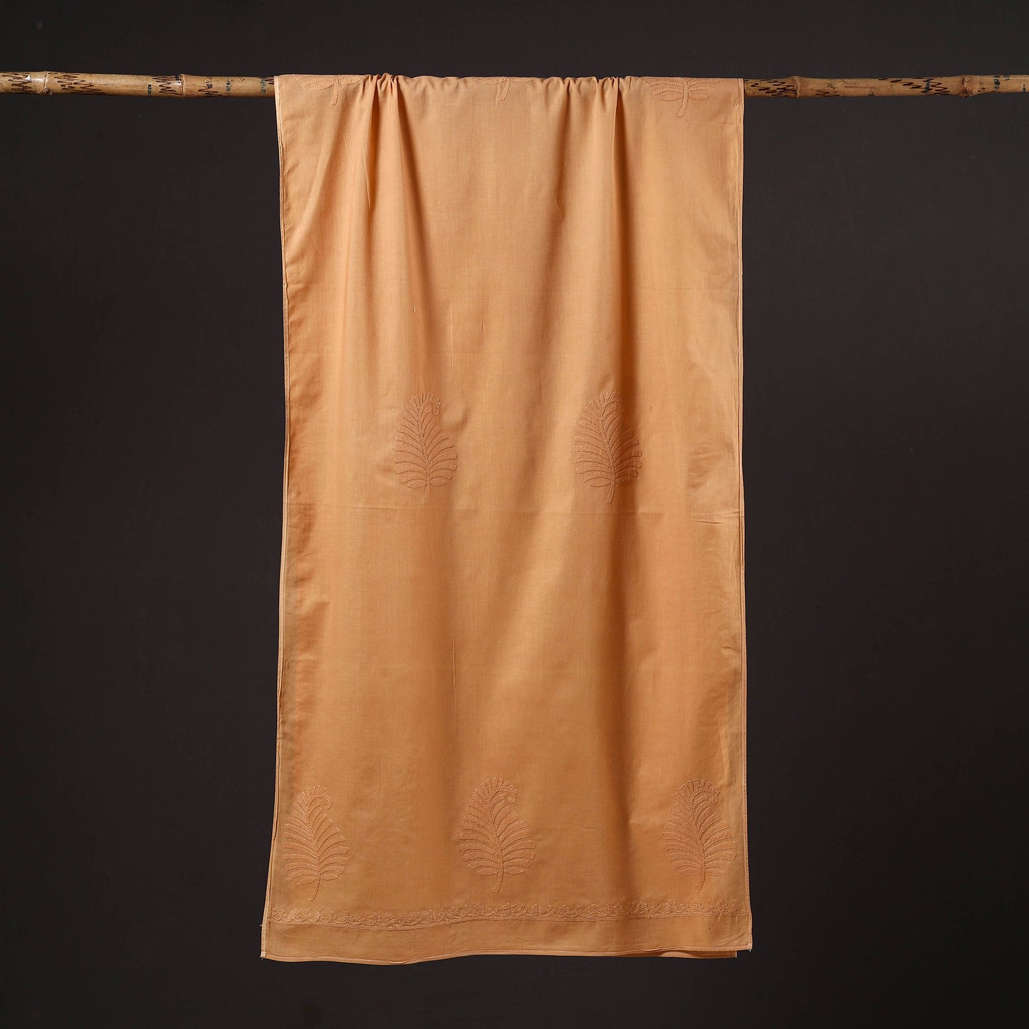 Orange - hand embroidered lucknow chikankari cotton stole