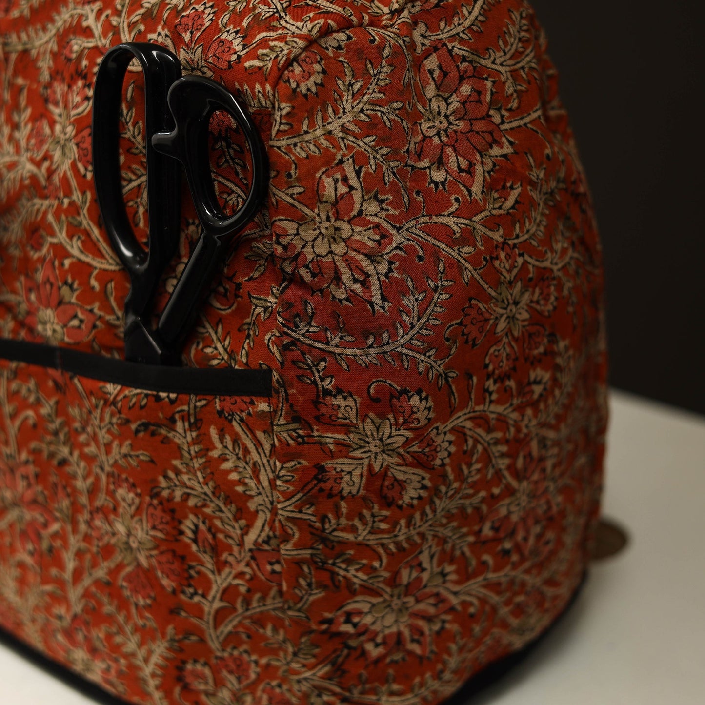 Orange Handcrafted Cotton Sewing Machine Cover