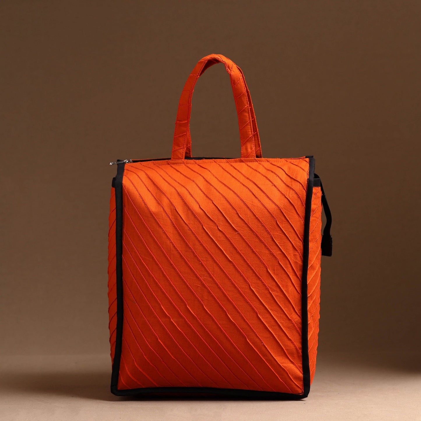 Orange Handcrafted Cotton Shopping Bag 05
