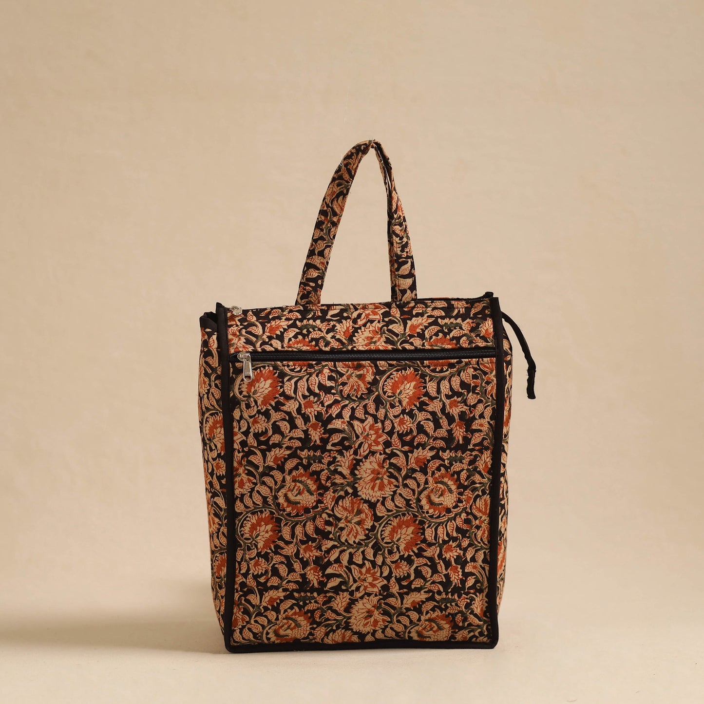 Orange Handcrafted Cotton Shopping Hand Bag Online in India