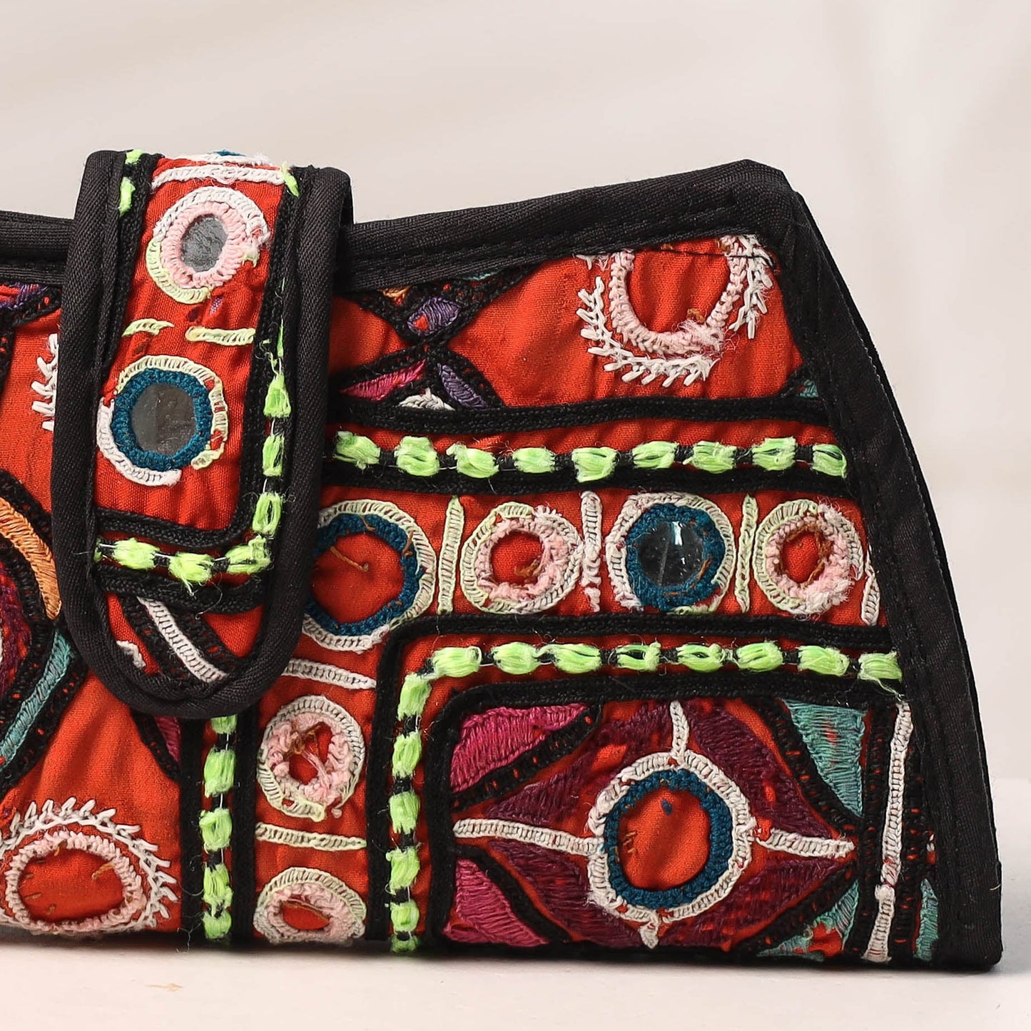 Handcrafted Kutch Embroidery Cotton Clutch / Wallet