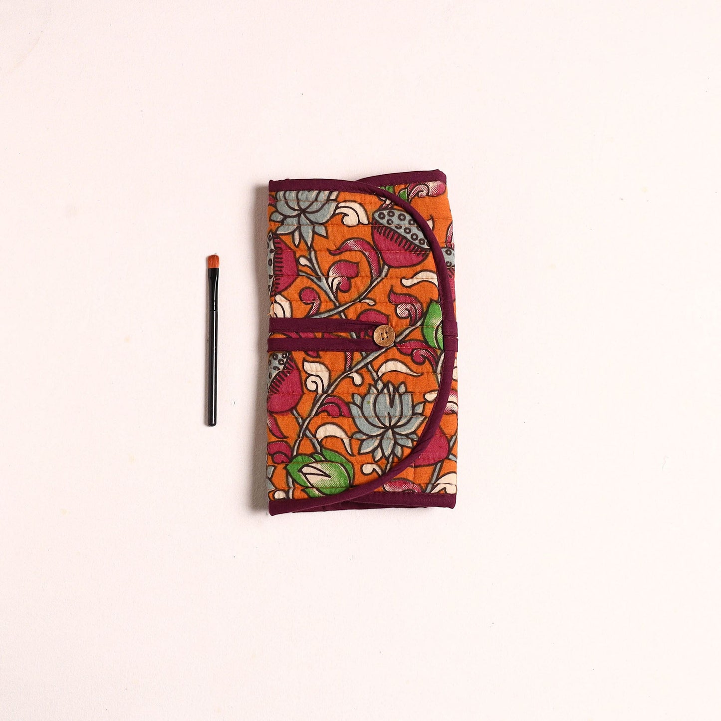 Handcrafted Multipurpose Segmented Make-up Brush Wrap Pouch/Case 08