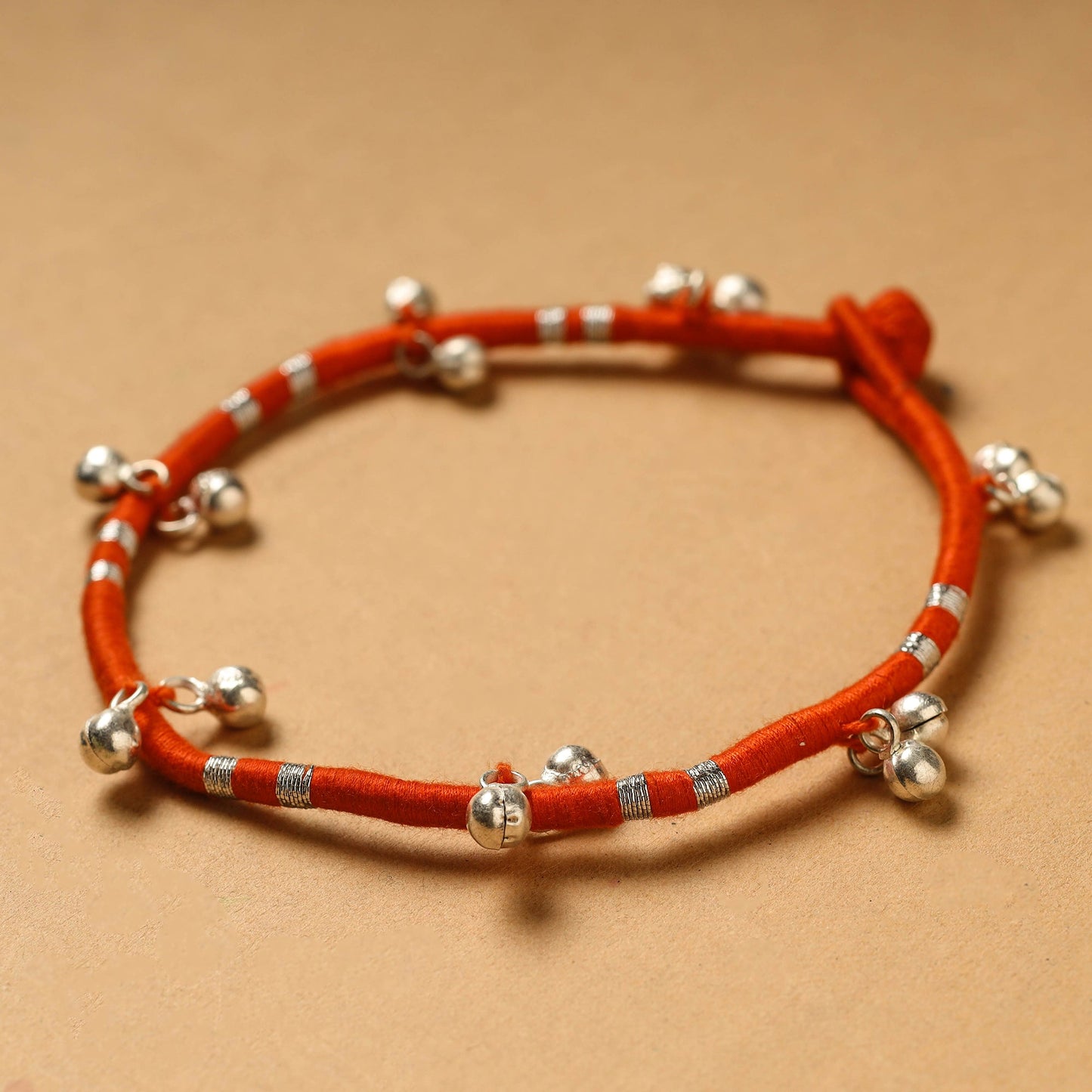 Buy Handcrafted Patwa Thread & Ghungroo Work Anklet 31 Online at iTokri.com