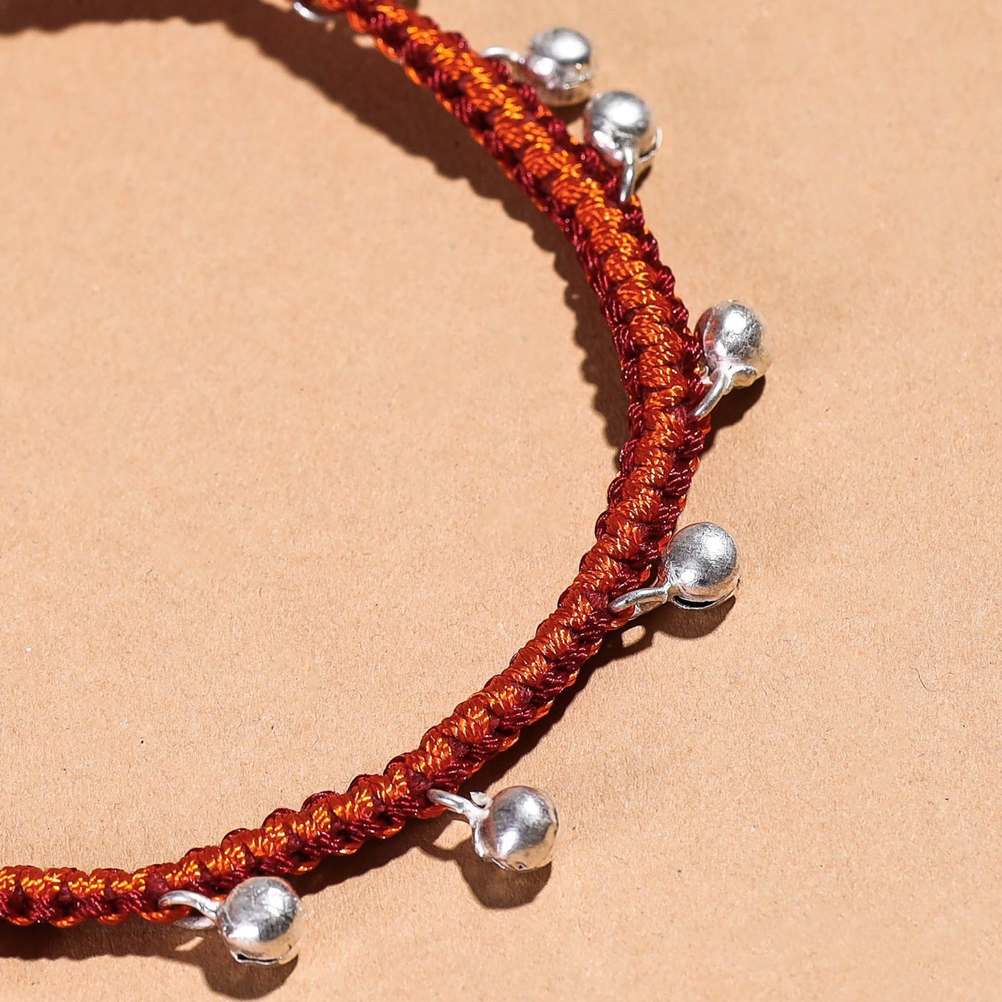 Handcrafted Patwa Thread & Ghungroo Work Anklet