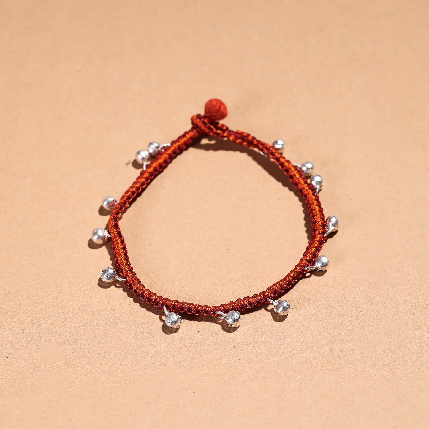 Handcrafted Patwa Thread & Ghungroo Work Anklet