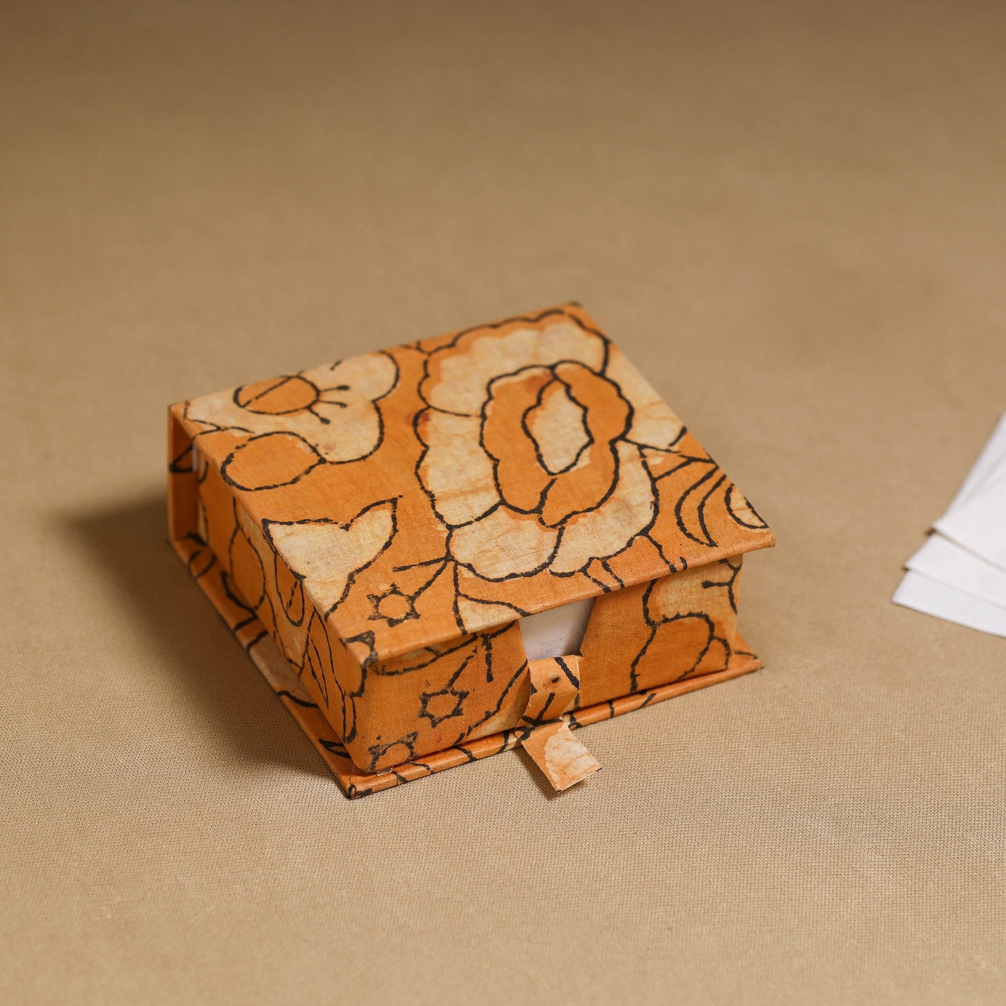 Orange - handcrafted printed card holder with slips 44