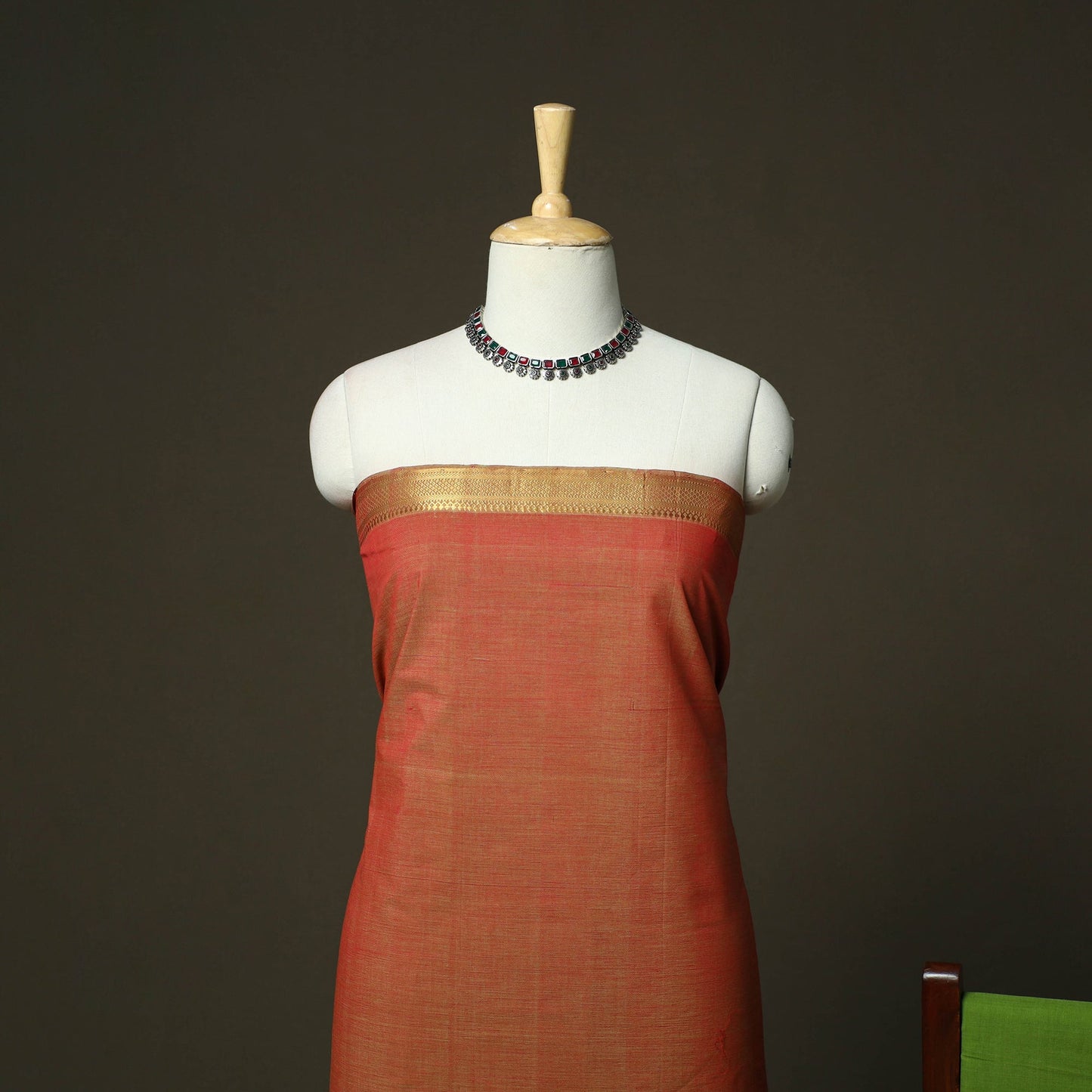 Handloom cotton mangalagiri 3pc unstitched dress material