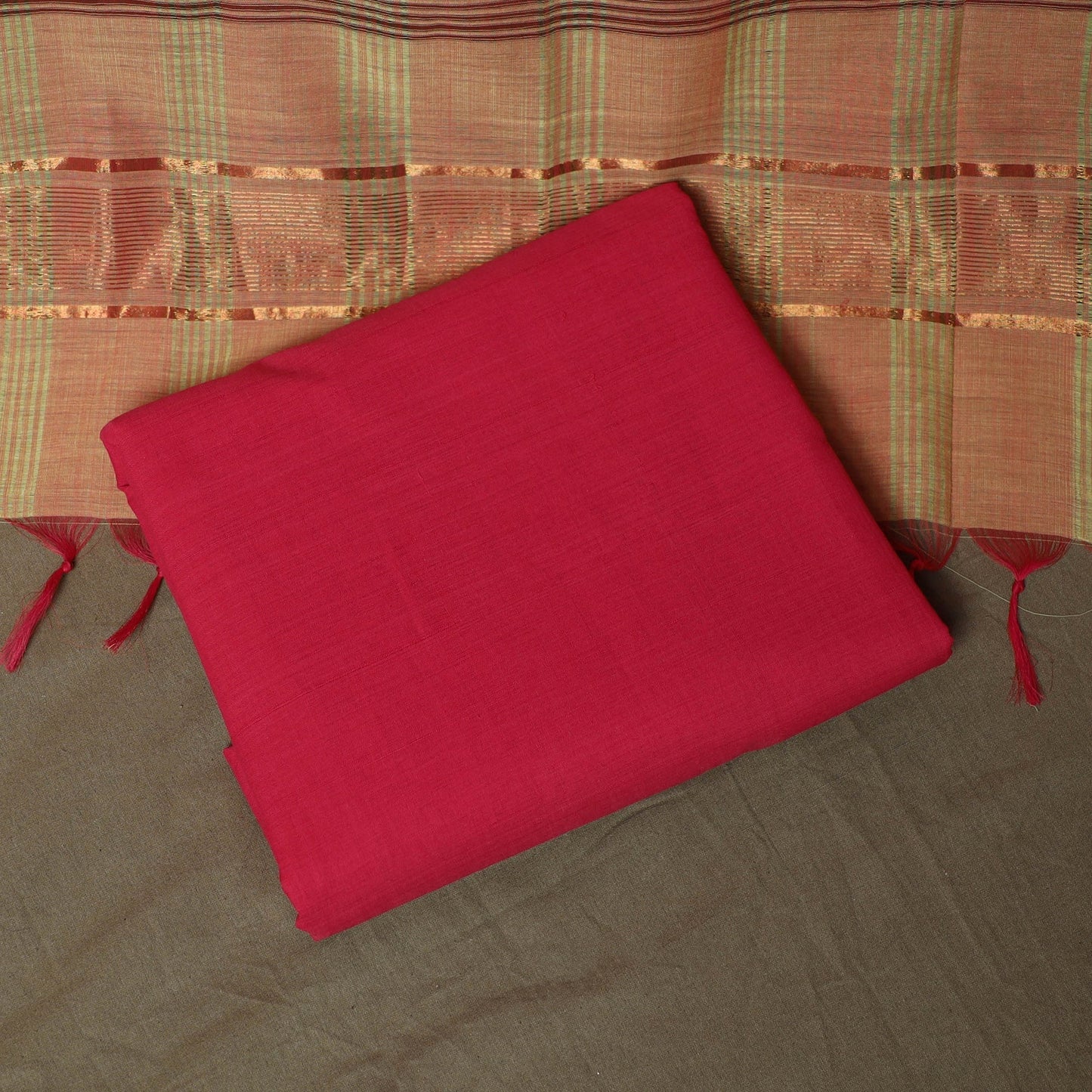 Handloom cotton mangalagiri 3pc unstitched dress material