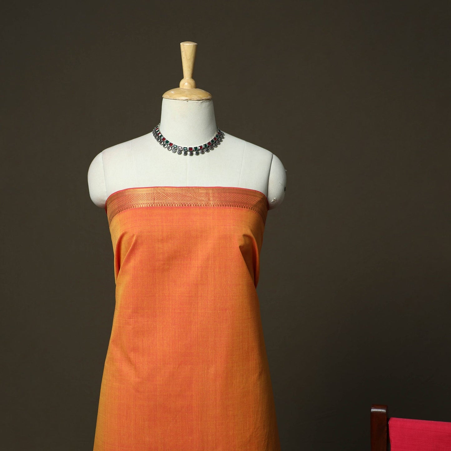 Handloom cotton mangalagiri 3pc unstitched dress material