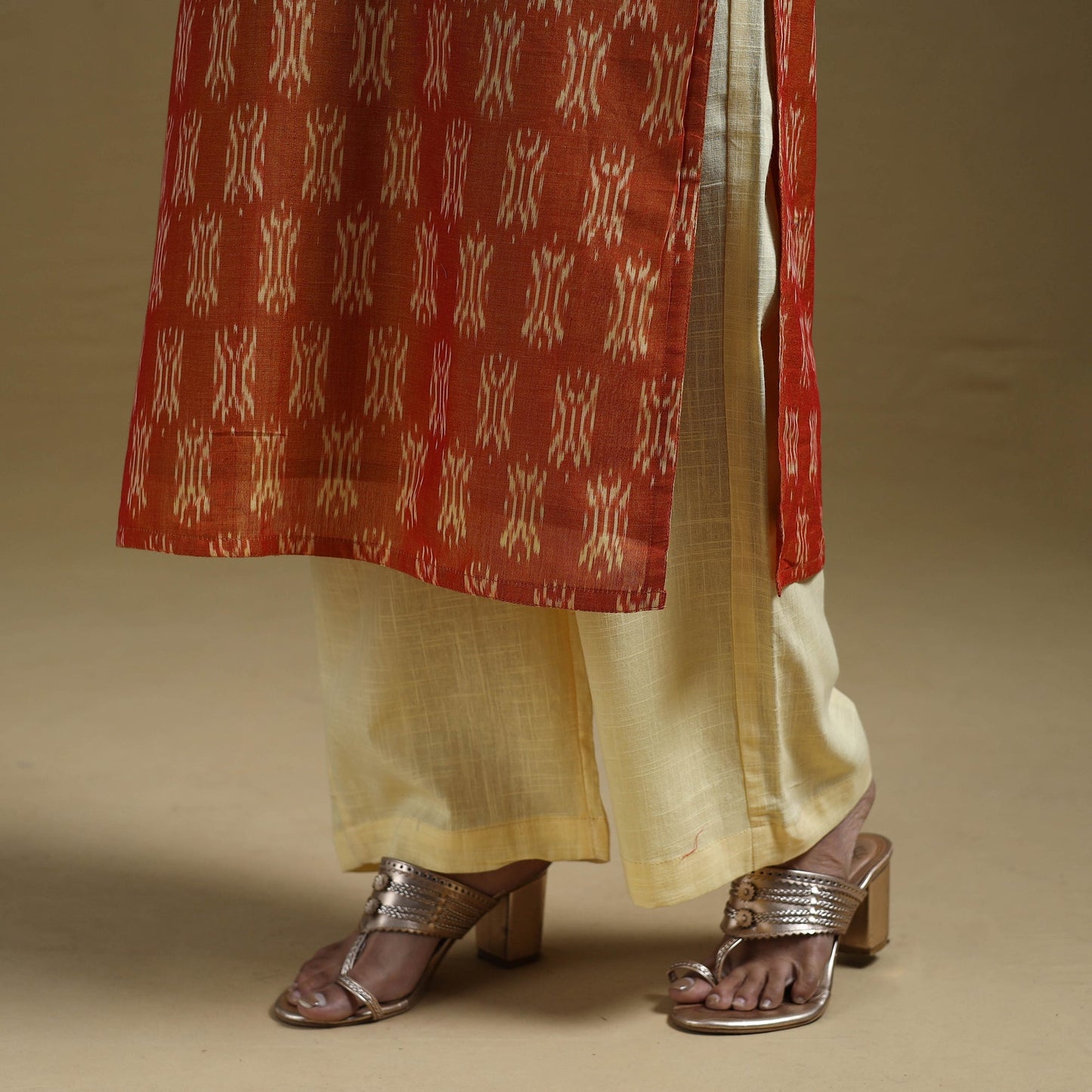 Handloom mercerised cotton pochampally ikat 2pc kurta set