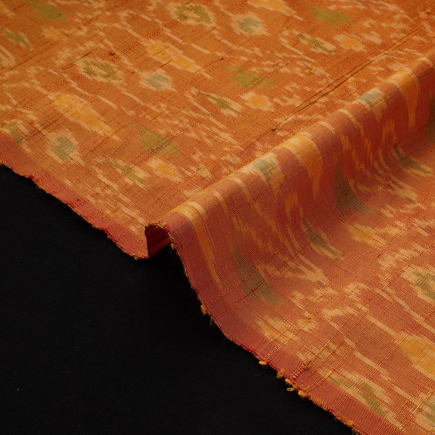 Handloom raw silk pochampally ikat fabric 07 - handcrafted
