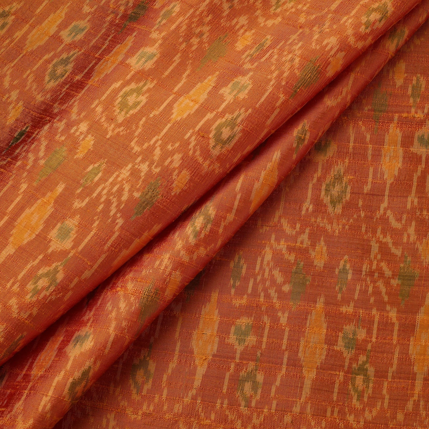 Handloom raw silk pochampally ikat fabric 07 - handcrafted
