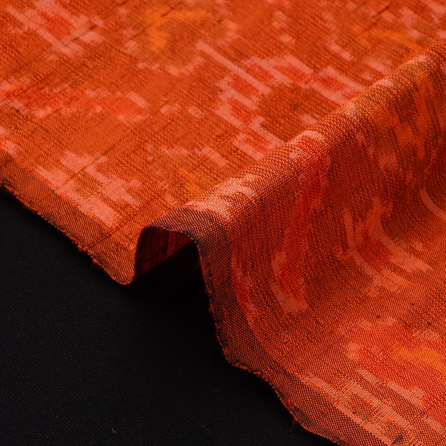Handloom raw silk pochampally ikat fabric 09 - handcrafted