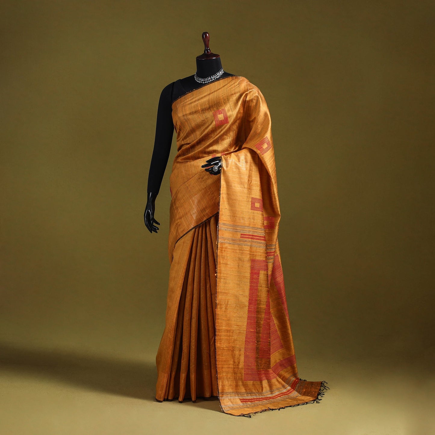 Handloom tussar silk zari border bhagalpuri saree 12