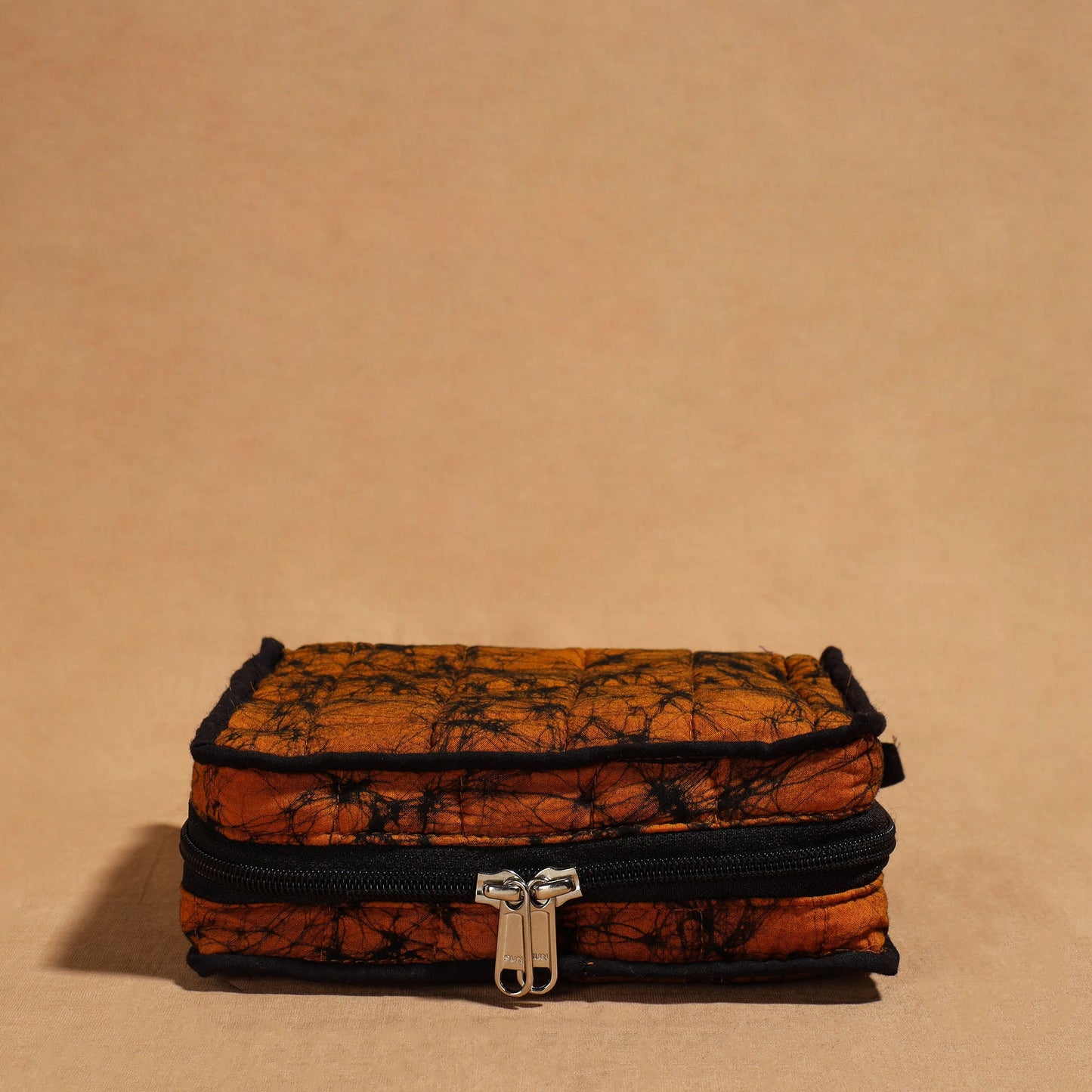 Orange Handmade 4 Pockets Cotton Jewelry Bag