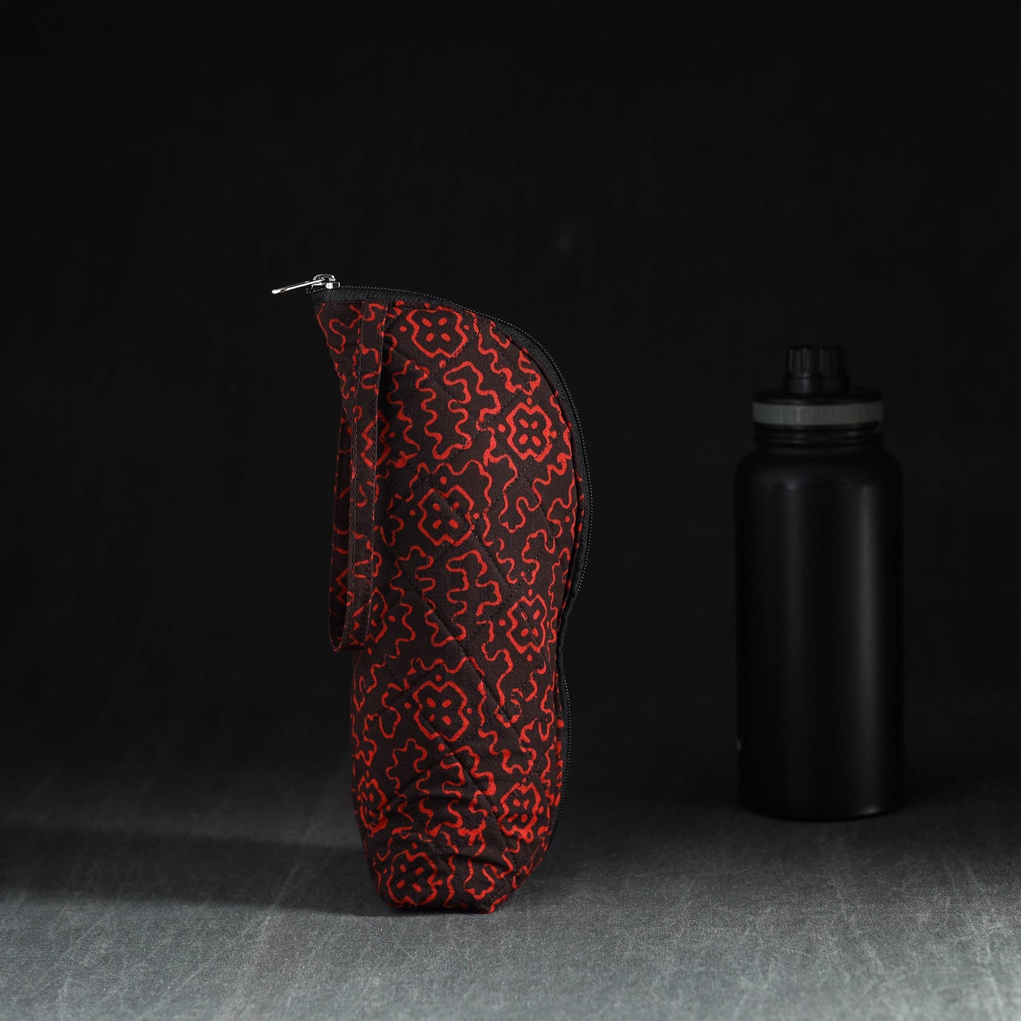 Orange Handmade Cotton 1L Water Bottle Cover