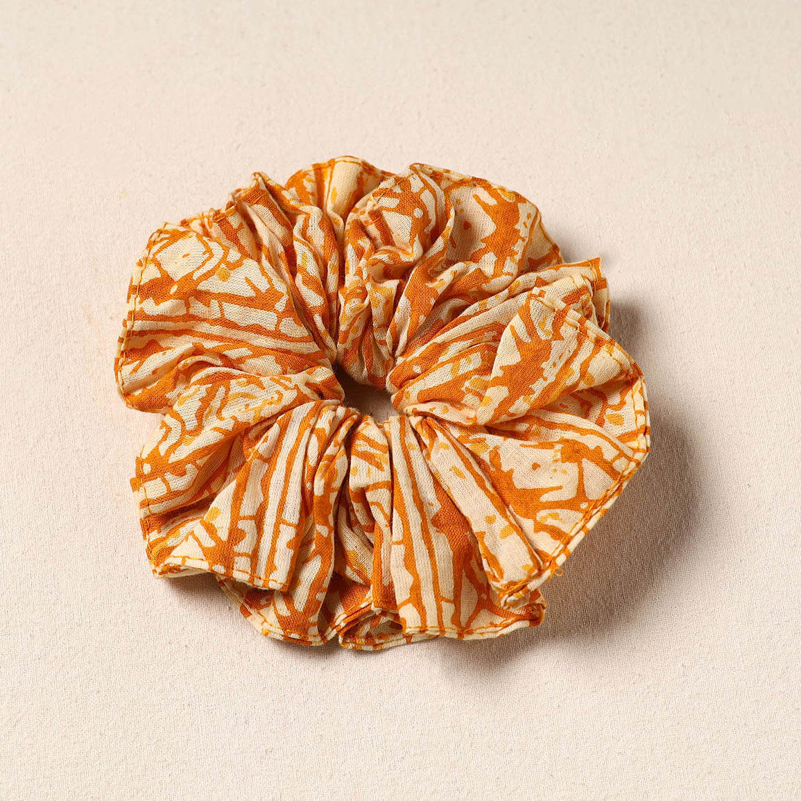 Orange Handmade Cotton Elastic Rubber Band/Scrunchie