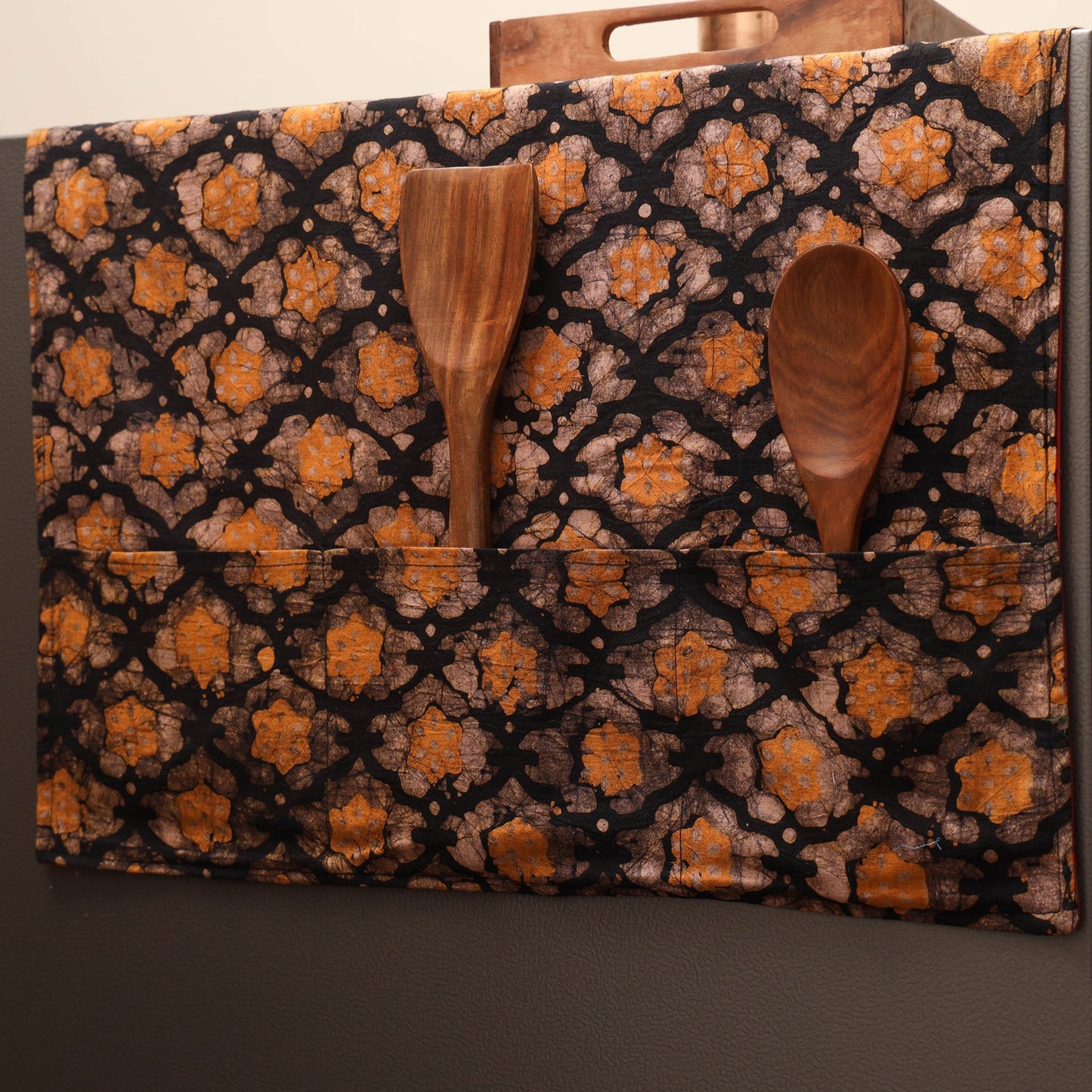 Handmade fridge top cover with multiple pockets 16