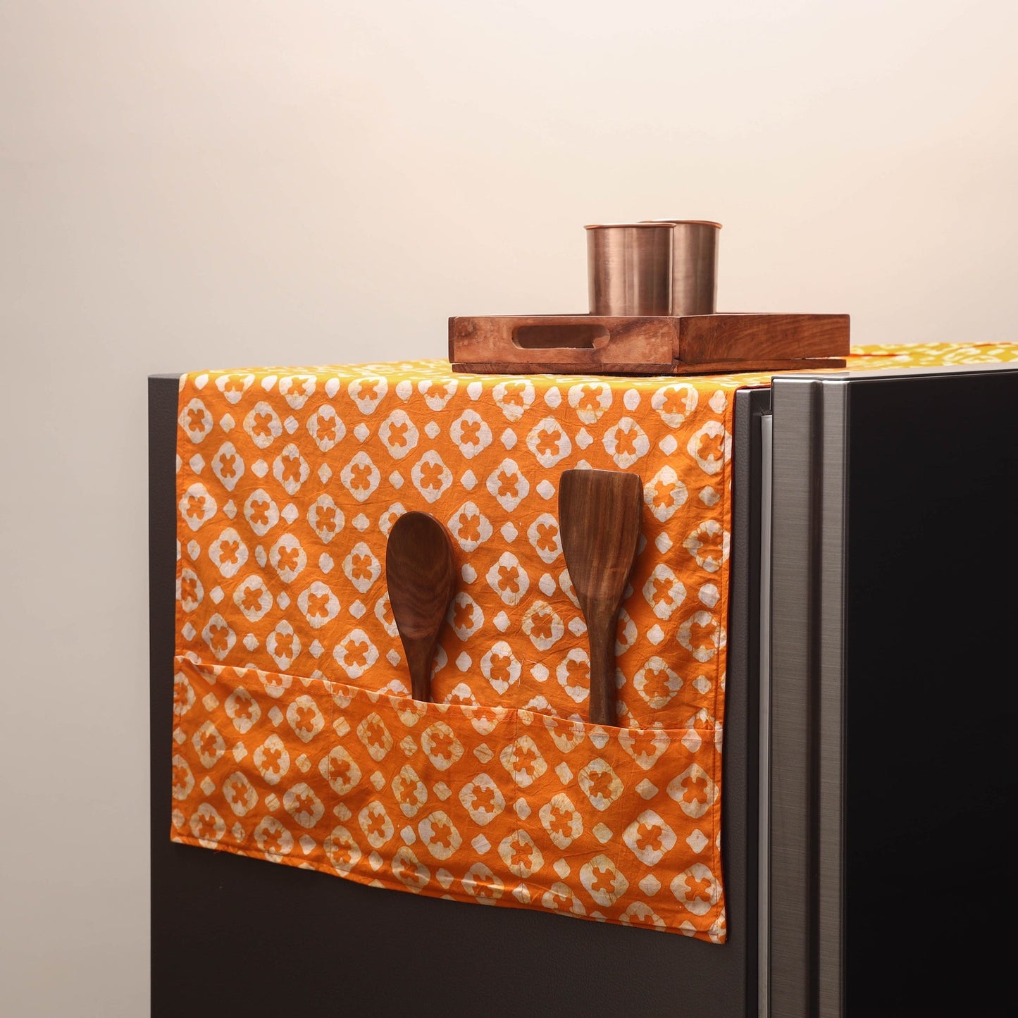Handmade fridge top cover with multiple pockets 47