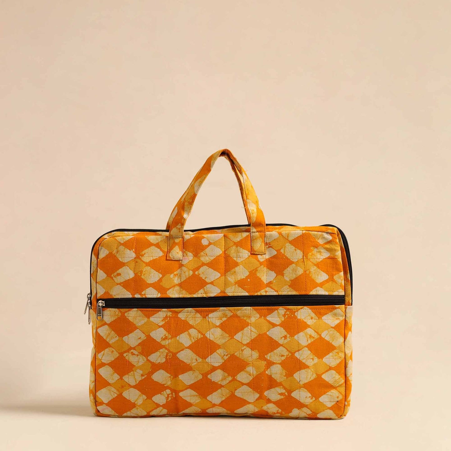 Yellow Handmade Quilted Cotton Laptop Bag