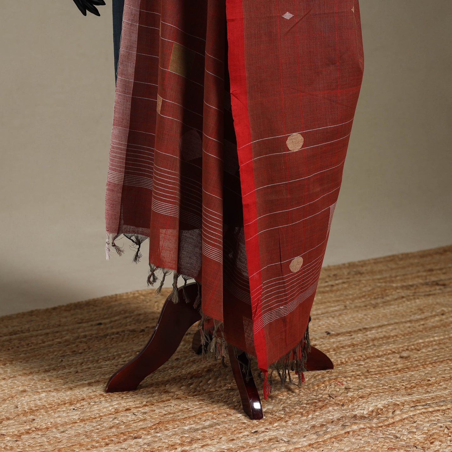 Peach - handspun handloom buti natural dyed cotton