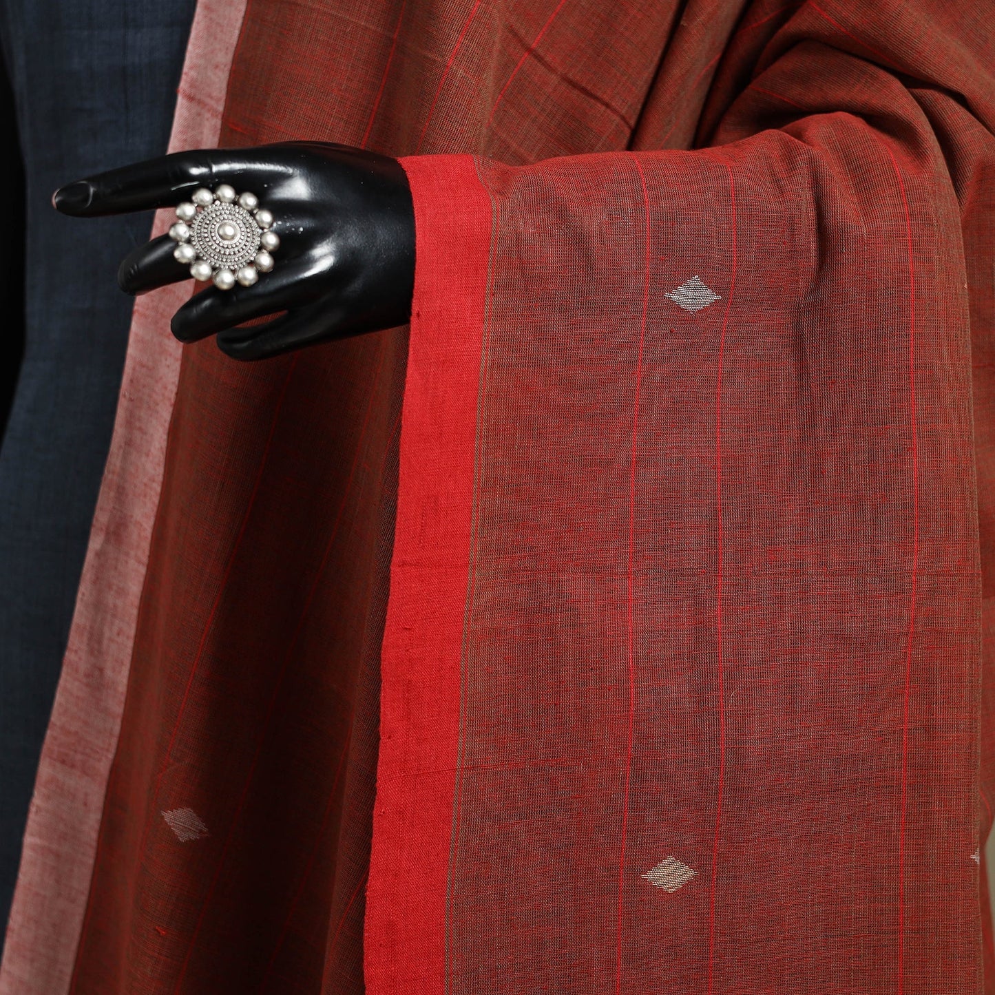 Peach - handspun handloom buti natural dyed cotton