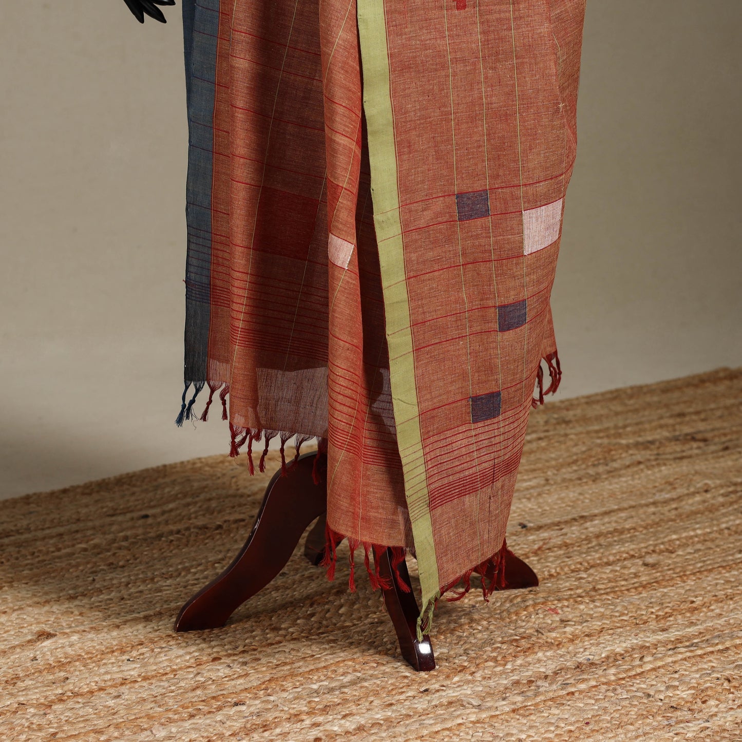 Peach - handspun handloom buti natural dyed cotton