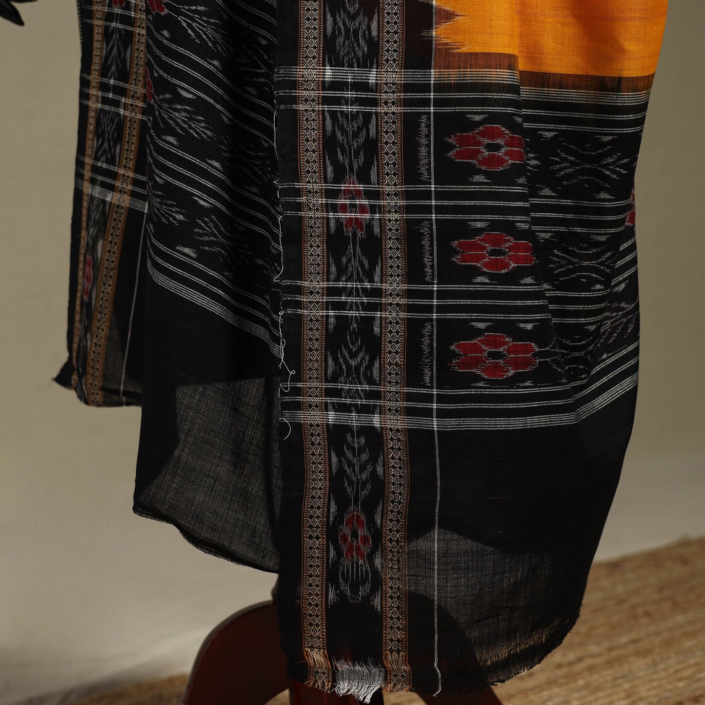 Orange - ikat handloom cotton sambalpuri dupatta 39