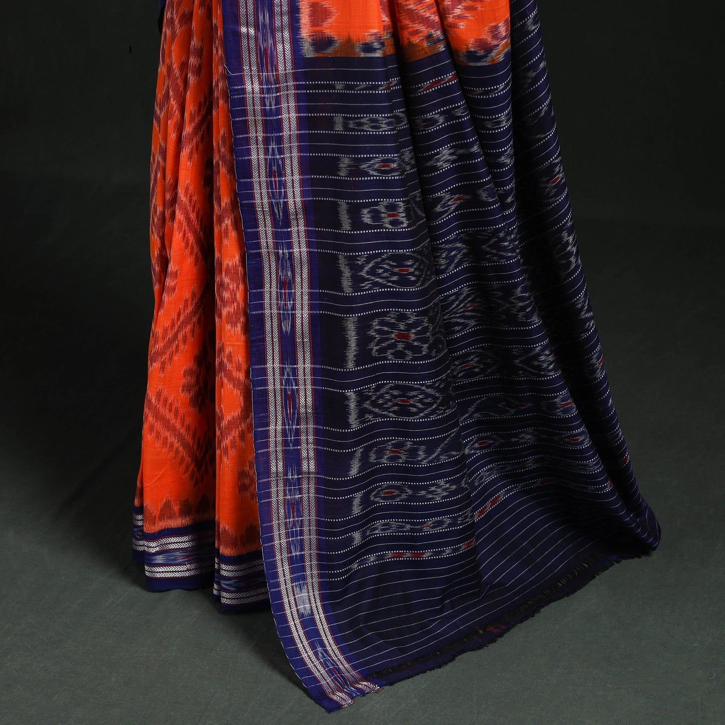 Ikat handloom cotton sambalpuri saree 20 - handcrafted