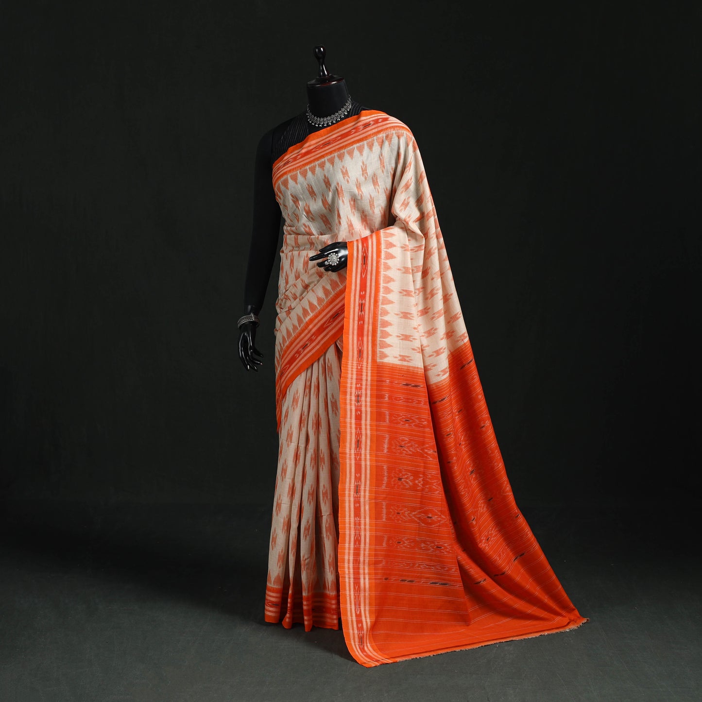 Ikat handloom cotton sambalpuri saree 48 - handcrafted