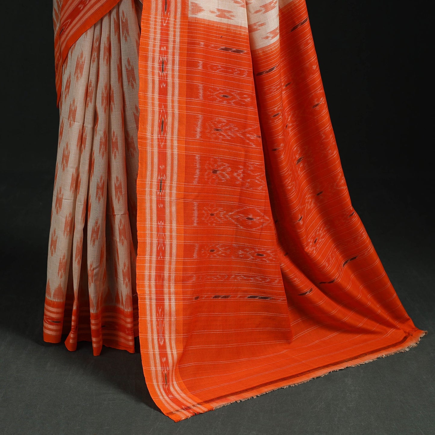 Ikat handloom cotton sambalpuri saree 48 - handcrafted