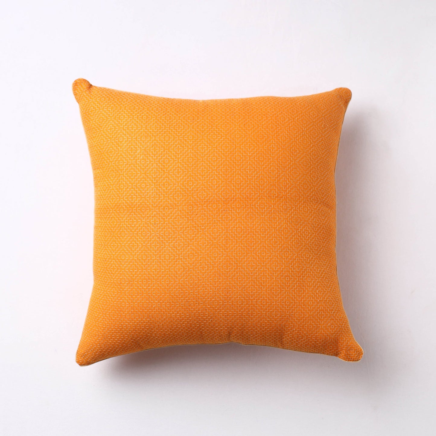 Orange Jacquard Cotton Fabric Cushion Cover