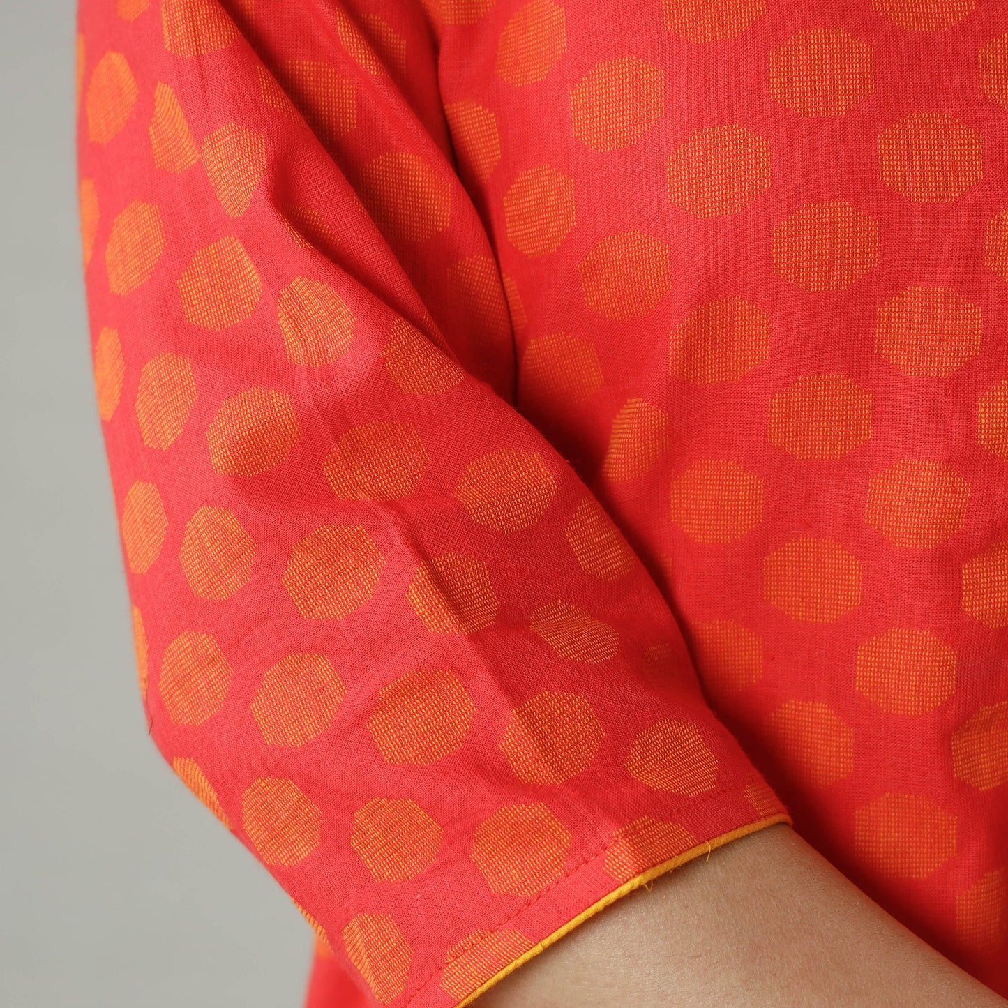 Jacquard Cotton Long Kurta for Women