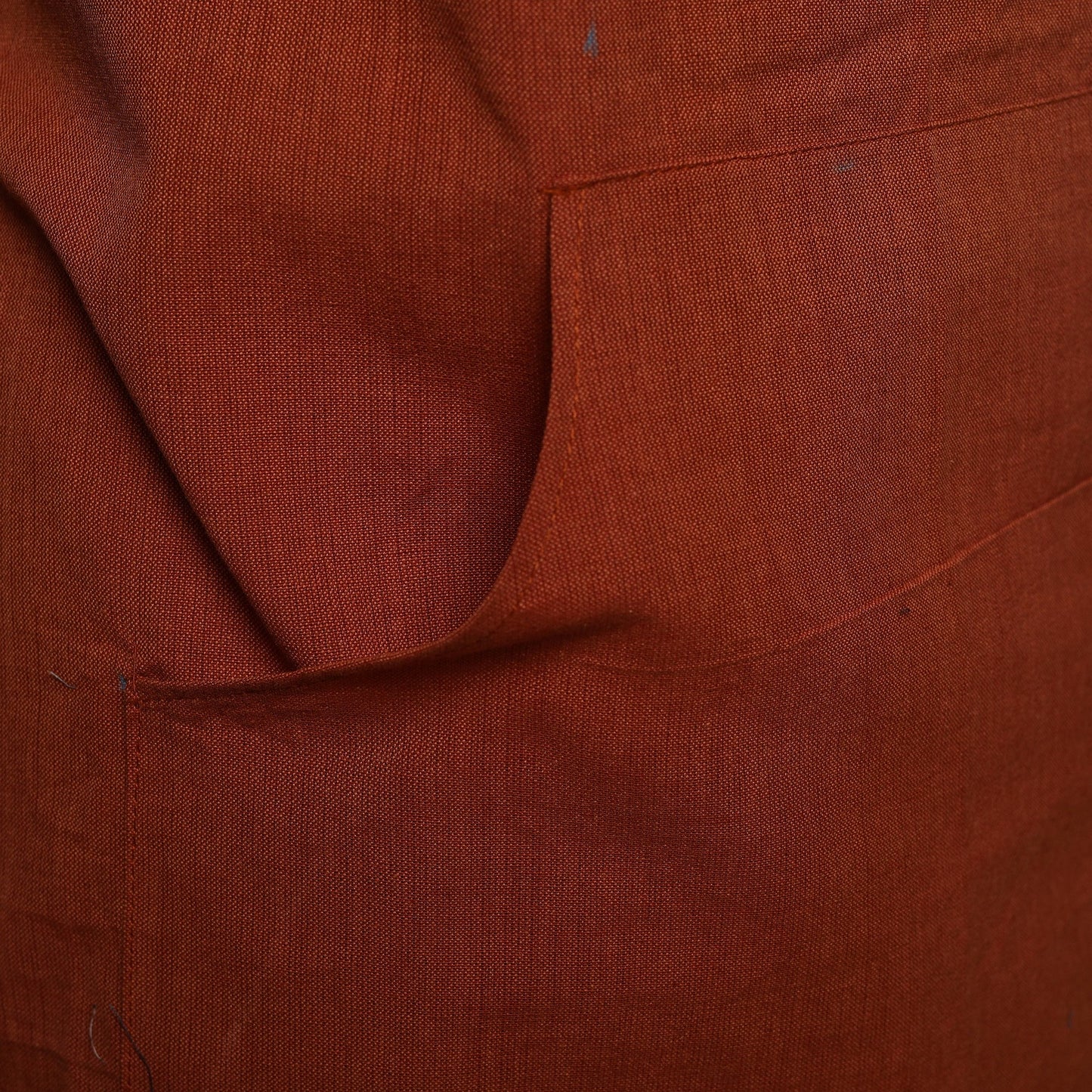 Orange - jhiri handloom cotton apron with pocket 20
