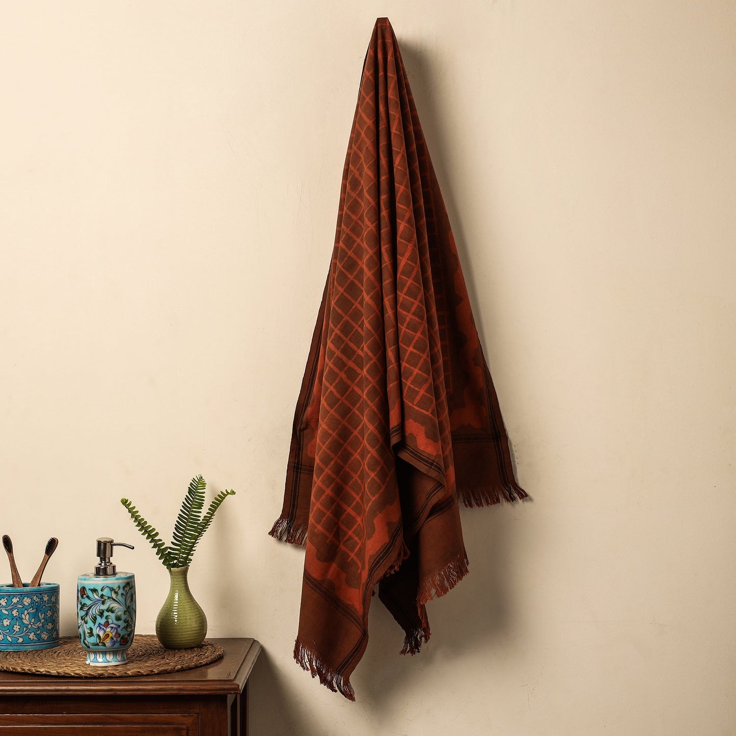 Jhiri Handloom Hand block Printed Pure Cotton Towel Online at iTokri.com
